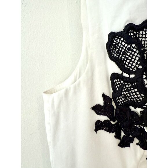 Flavio Castellani Embroidered White Fit & Flare Dress Size 40 - Picture 6 of 13